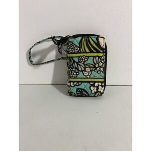 Vera Bradley Retired Island Bloom Blue Multi~Wallet Wristlet Quilted 6x4"
